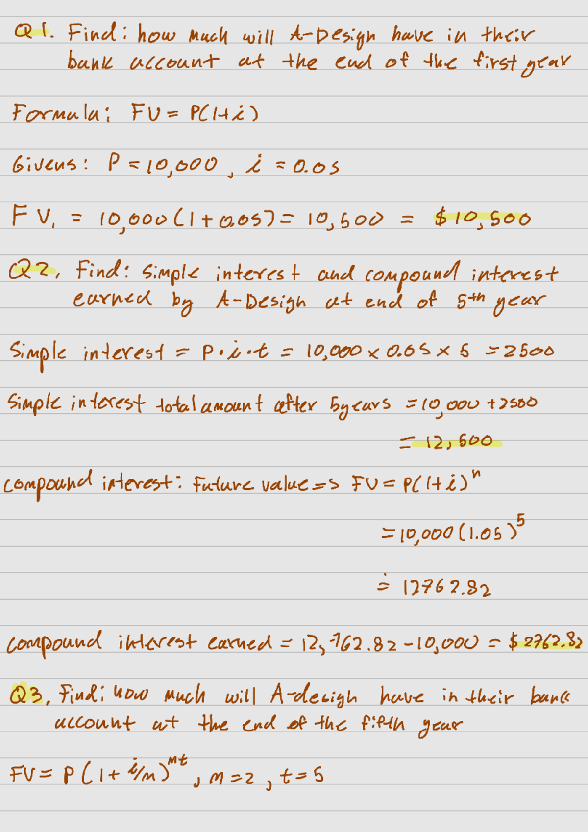 Economics Assignment 2: Interest Calculations & Cash Flow Analysis ...