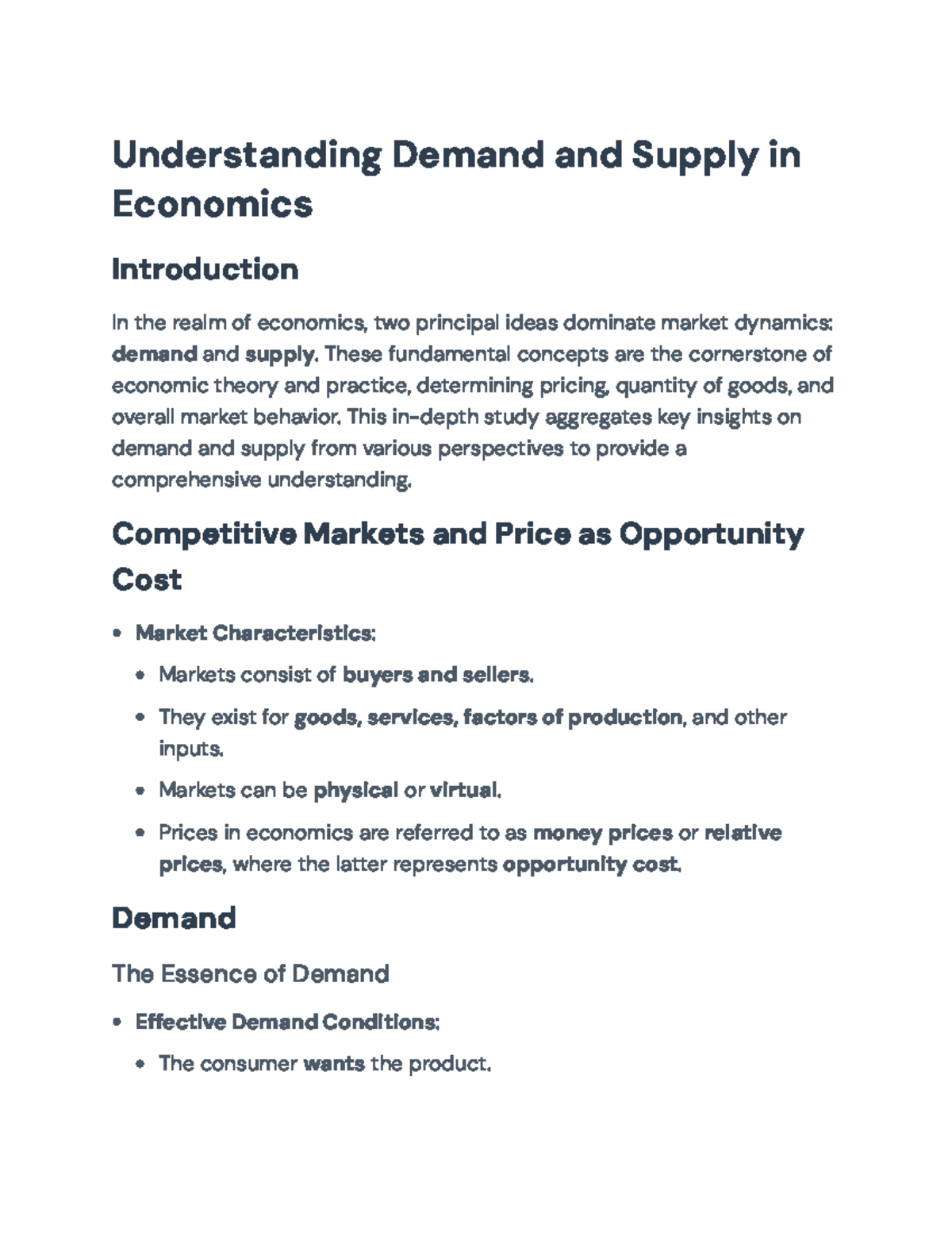 Understanding Demand and Supply in Economics (ECO 101 Lecture Notes ...