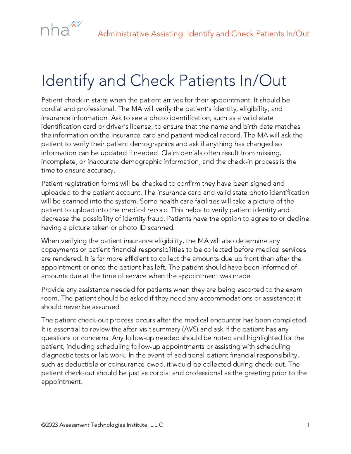 Administrative Assisting Course: Patient Check-In and Check-Out Process ...