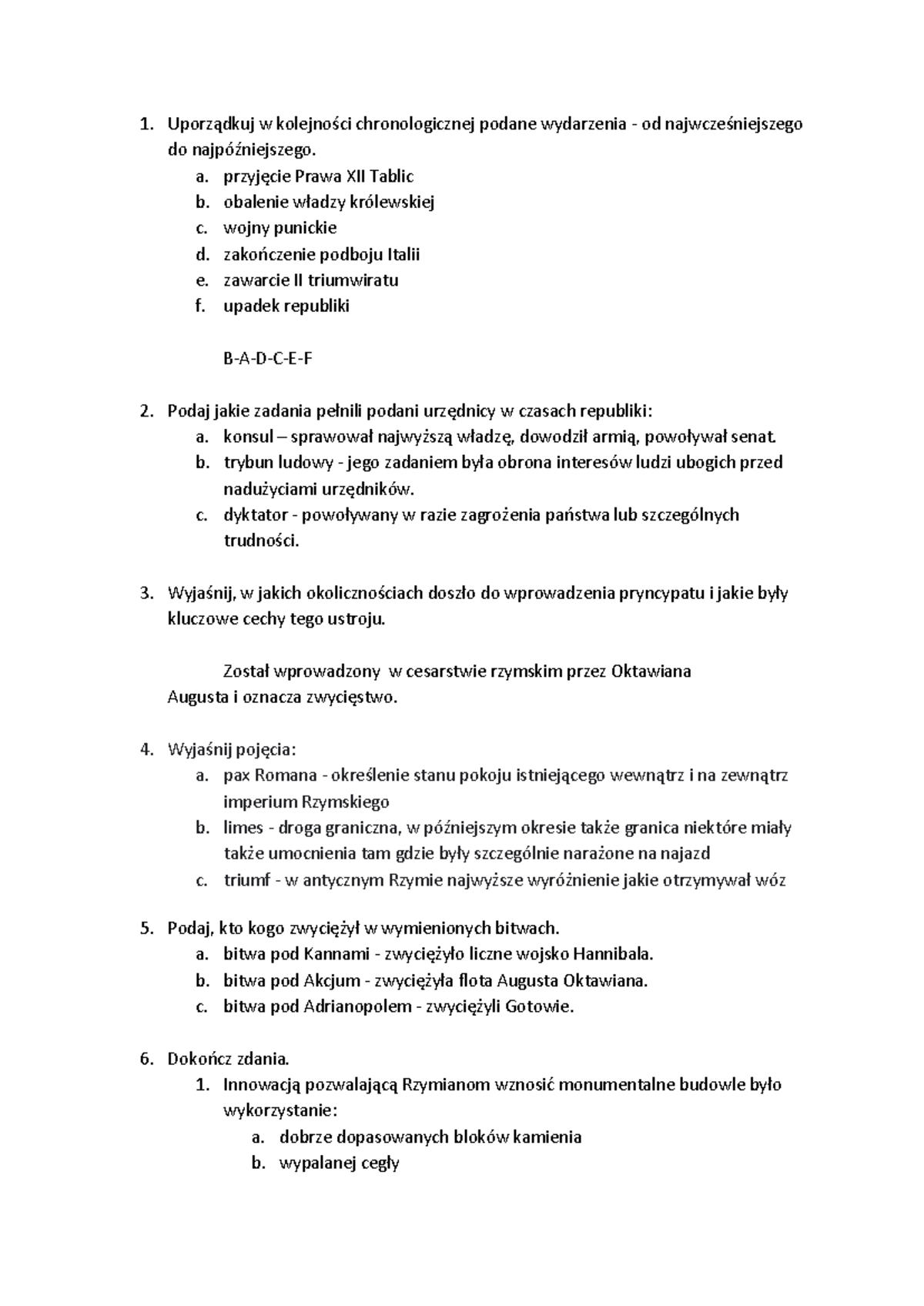 Cesarstwo Rzymskie: Chronologia Wydarzeń i Kluczowe Postacie - Studocu
