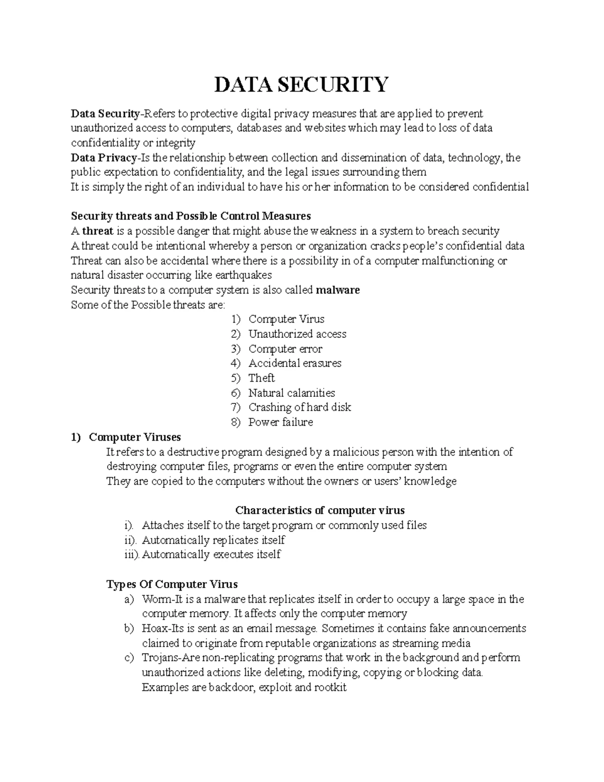 Chapter 3: DATA Security - Understanding Threats and Protection ...