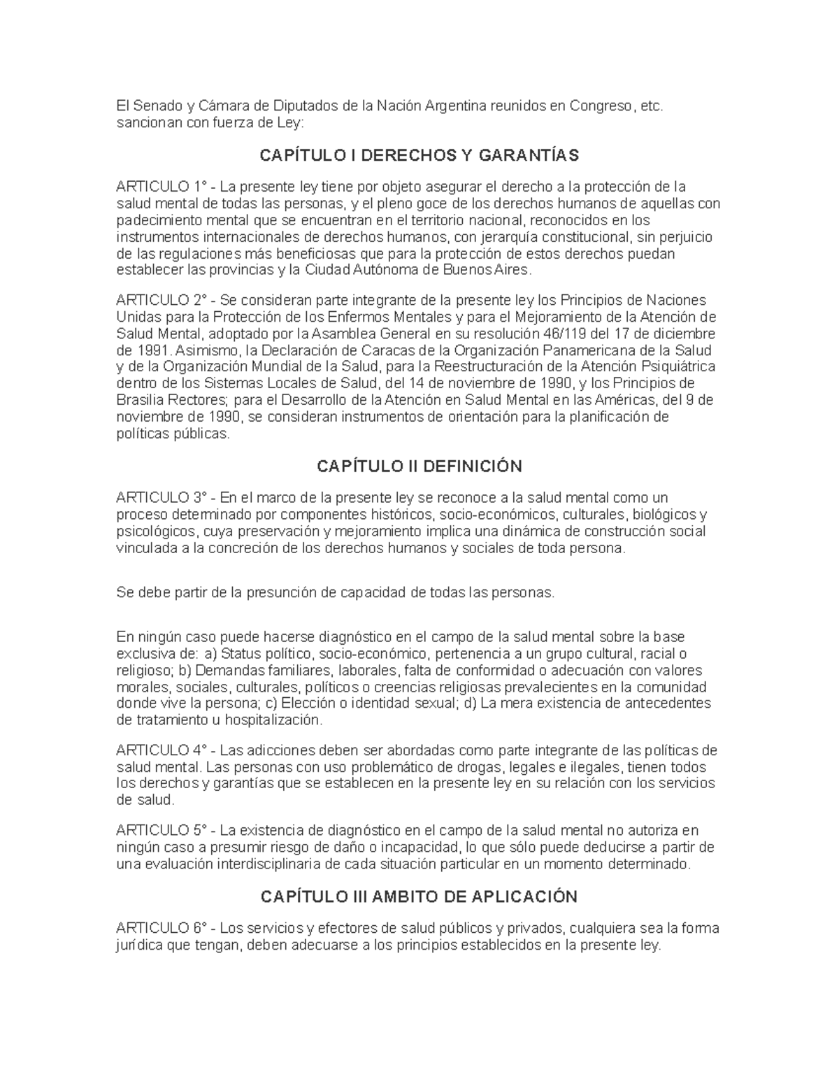 LEY 26657 - Ley, Derecho - El Senado y Cámara de Diputados de la Nación ...