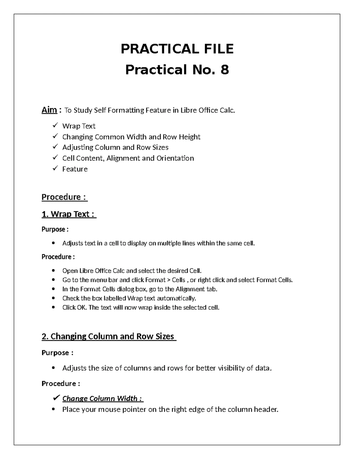 Practical 7 - hi - PRACTICAL FILE Practical No. Aim :- To Study Date ...