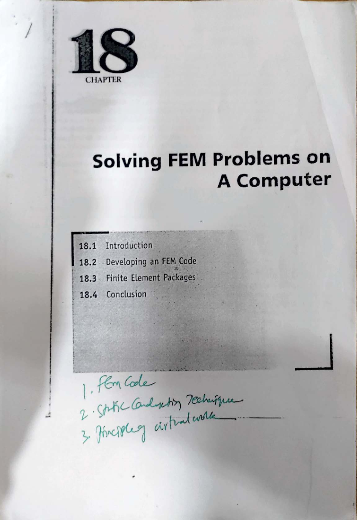 FEM 18: Solving Finite Element Problems on a Computer - Studocu