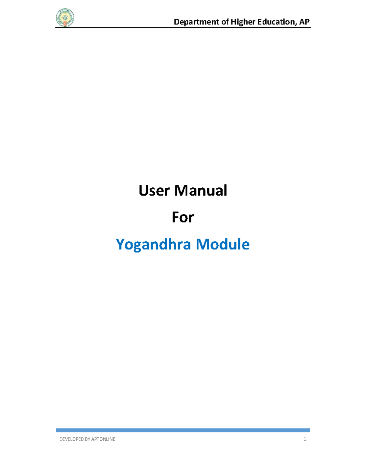 User Manual for Yogandhra Module - Department of Higher Education, AP ...