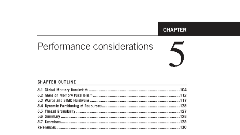 PMPP 3rd Ed: Chapter 5 - Performance Considerations in CUDA - Studocu