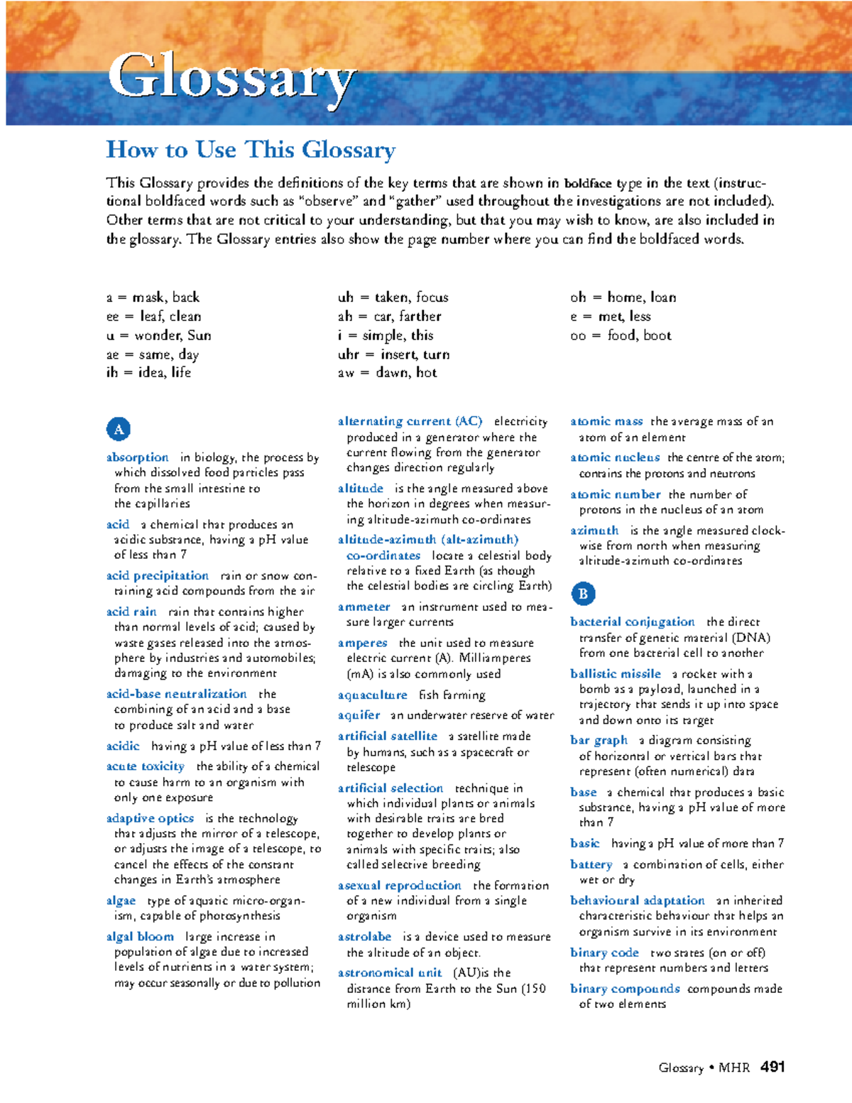 Science 9 Vocabulary Glossary: Key Terms and Definitions - Studocu
