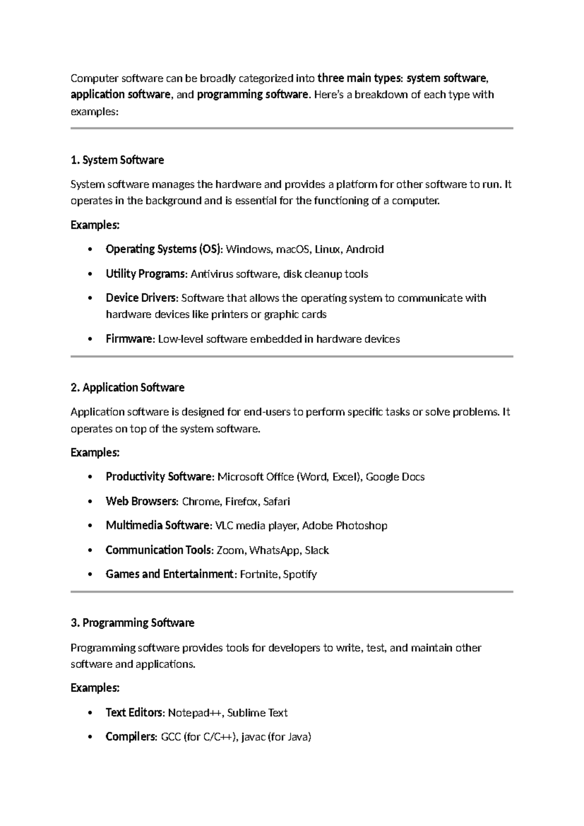 Computer Software Overview: Types & Examples (CS101) - Studocu