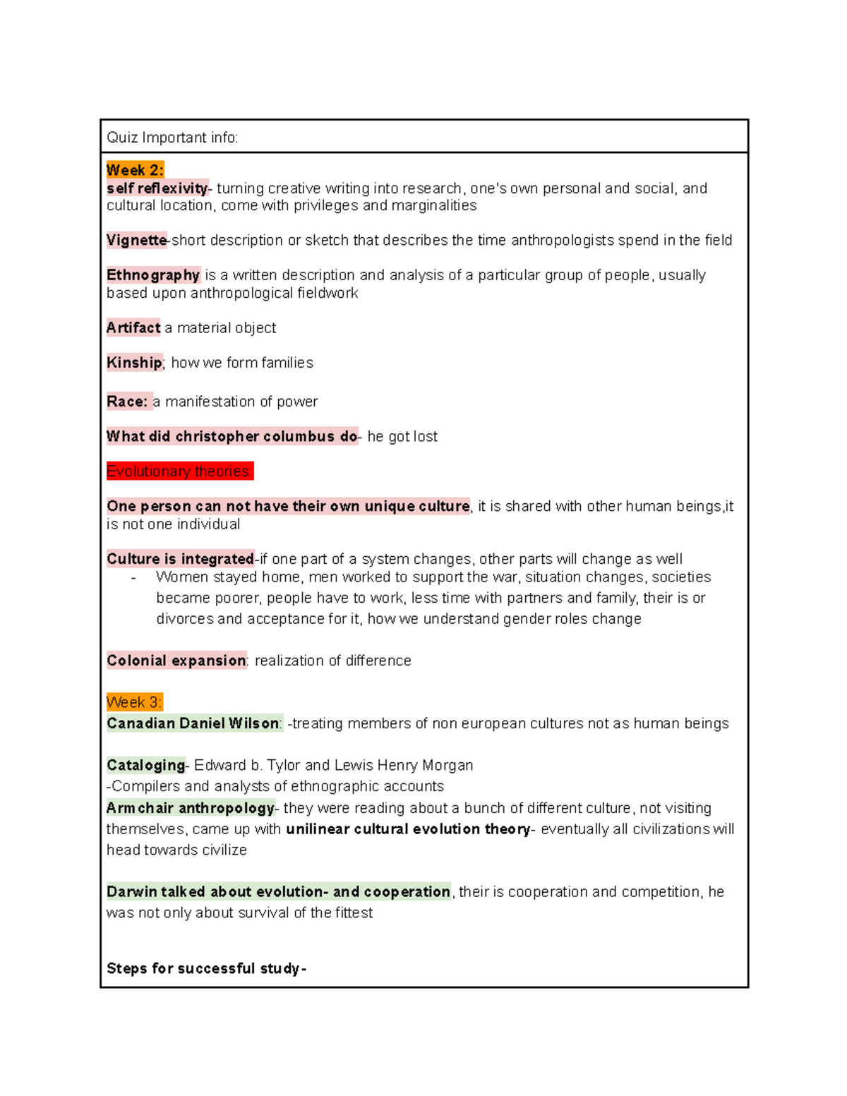 Anthro 101 Midterm Exam Review: Key Concepts & Insights - Studocu