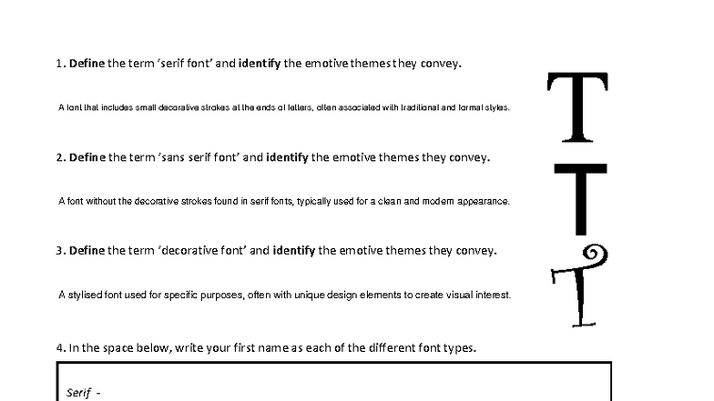 Types of Fonts: Definitions, Themes, and Applications in Design - Studocu