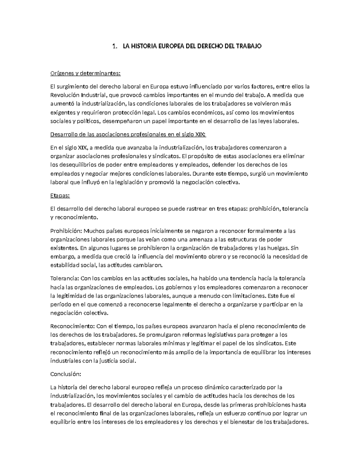 Cuadernillo de Derecho Laboral - Historia y Conceptos Esenciales - Studocu