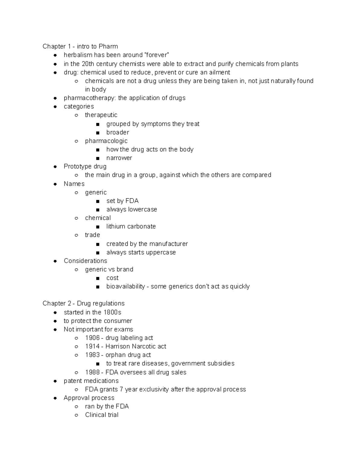 Copy of 7 9 Notes - Pharmacy - Chapter 1 - intro to Pharm herbalism has ...