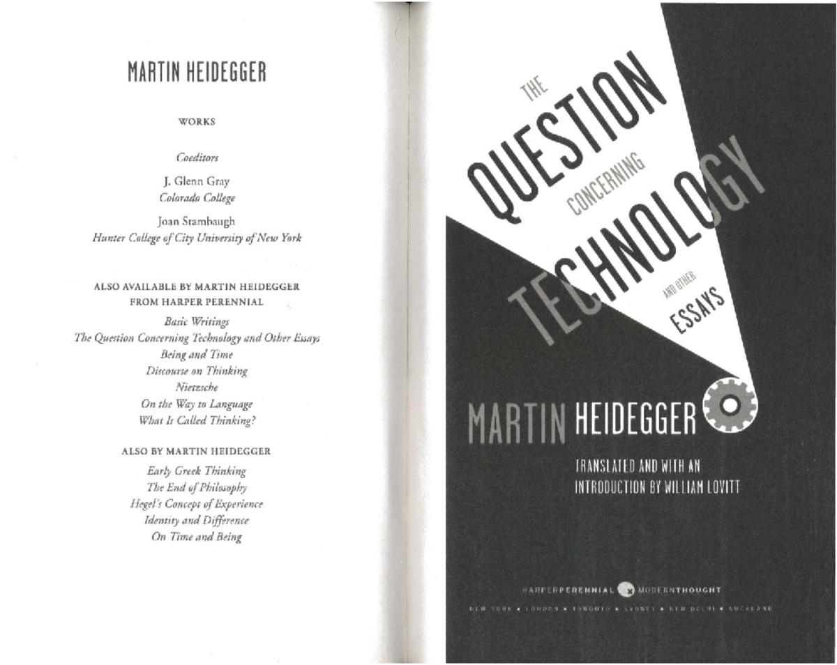 The Question Concerning Technology: Insights into Essence and Danger ...