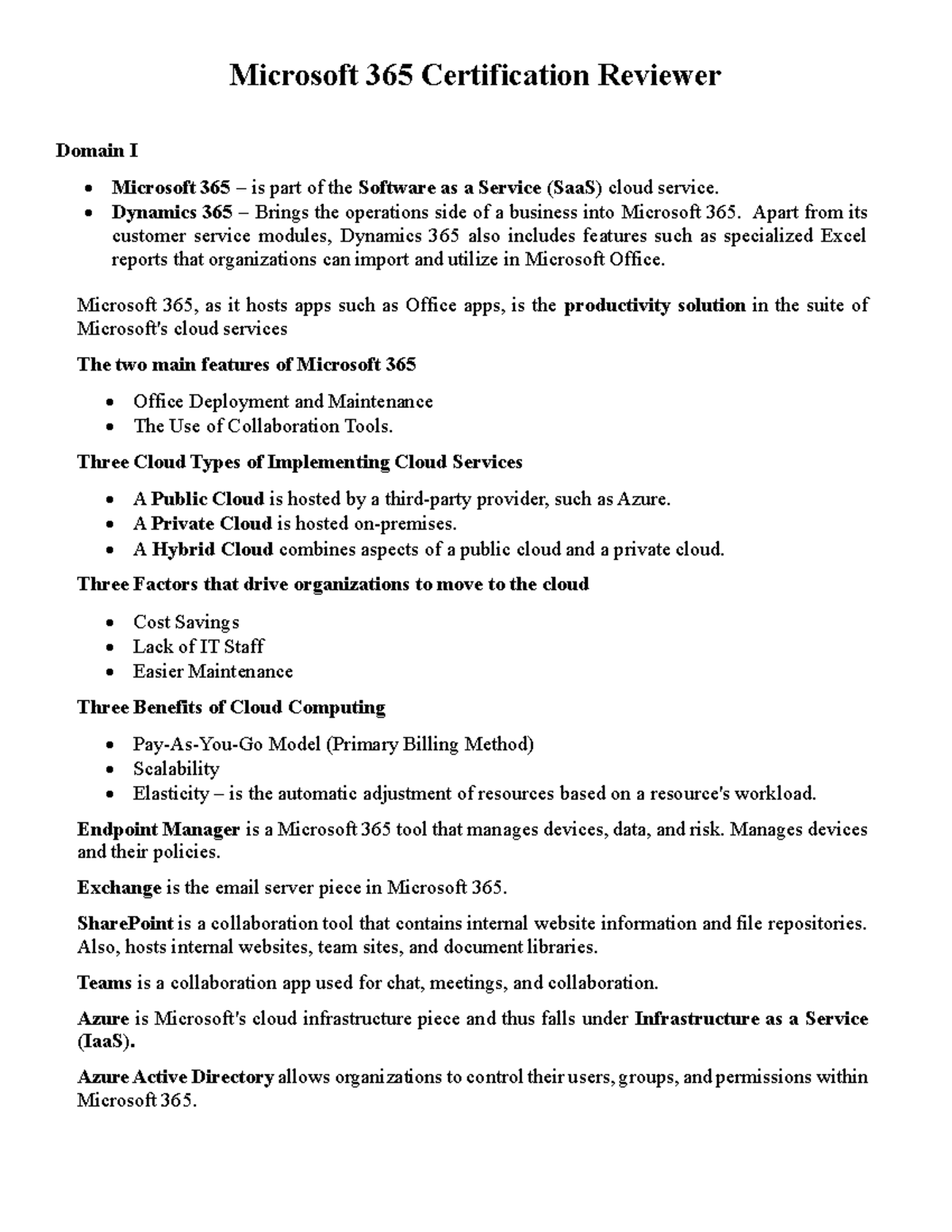 Microsoft 365 Certification Reviewer: Domain I Insights and Key ...