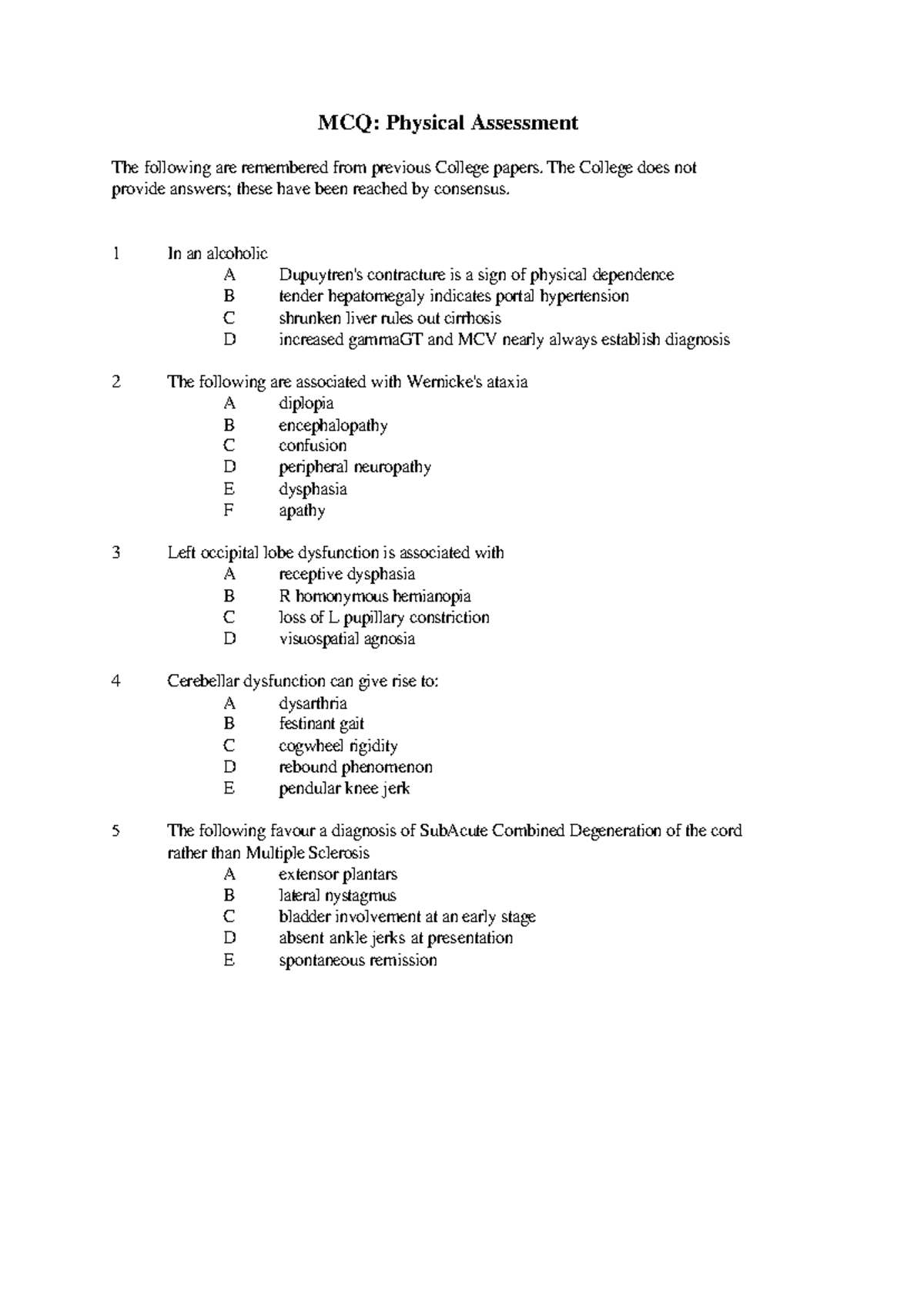 MCQ: Health Assessment Questions and Explanations - Studocu