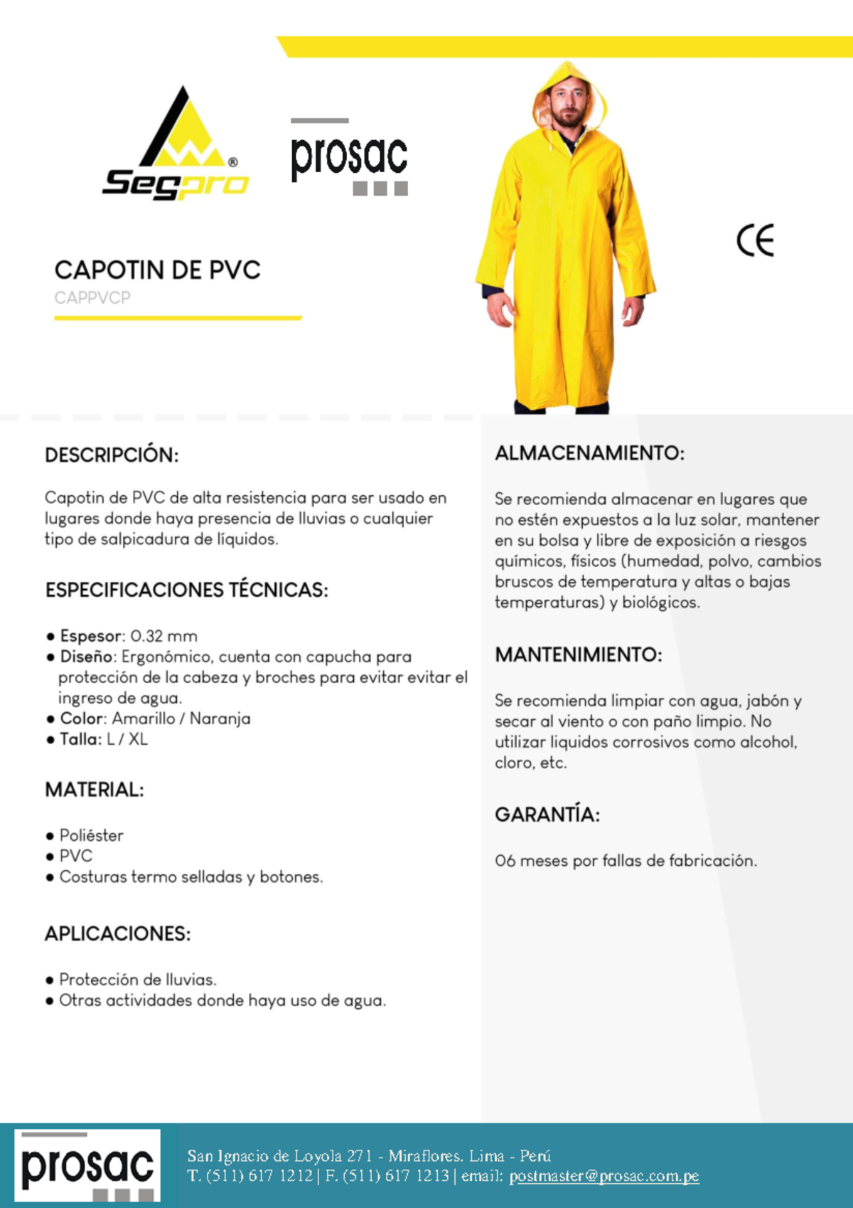 Ficha Tecnica Capotin DE Lluvia Segpro - Tecnologias educativas - San ...