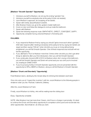 Stephanie Walkthrough - NOTE: This walkthrough should be performed from ...