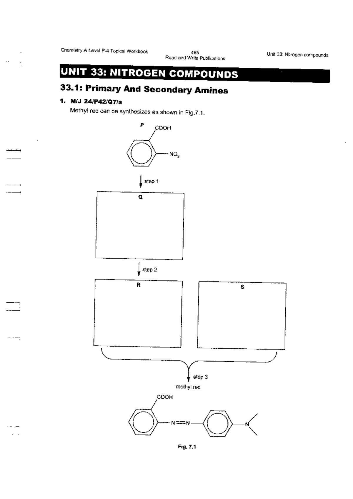 Chemistry A Level Unit 33: Nitrogen Compounds Workbook - Studocu