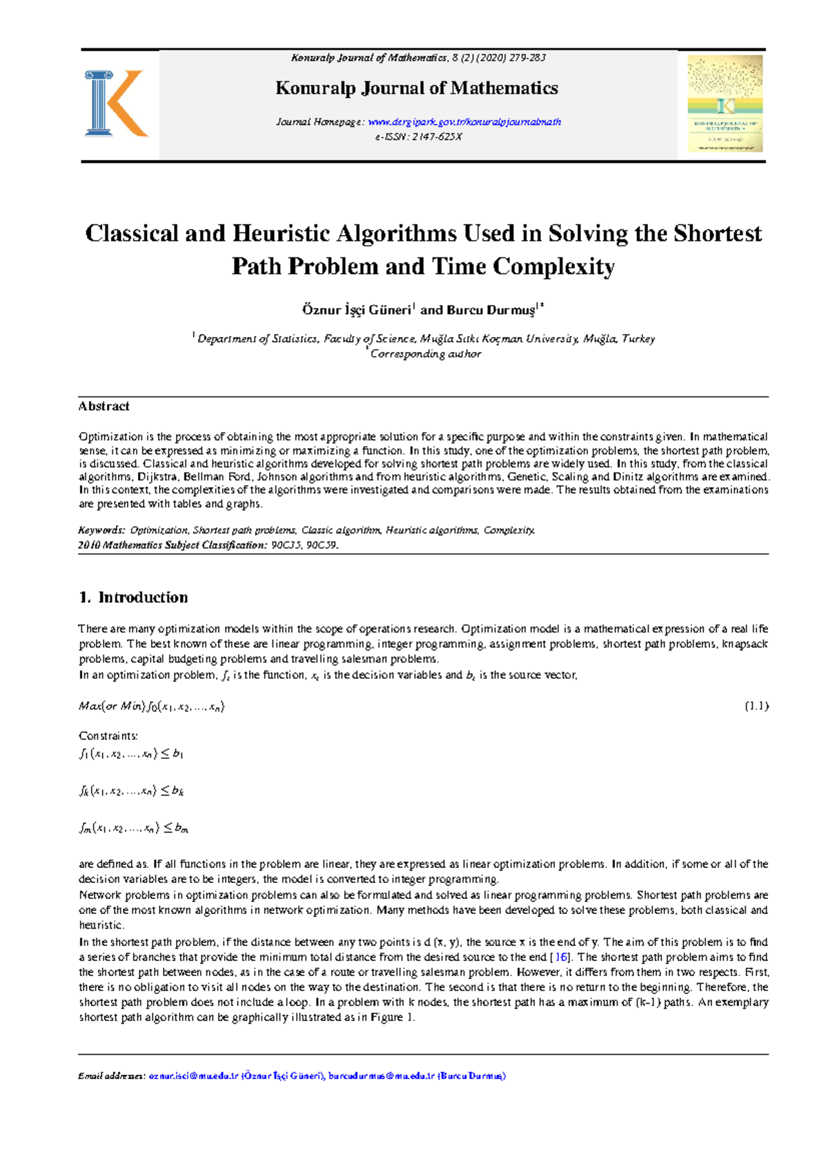 Classical and Heuristic Algorithms Used in Solving the Shortest Path ...