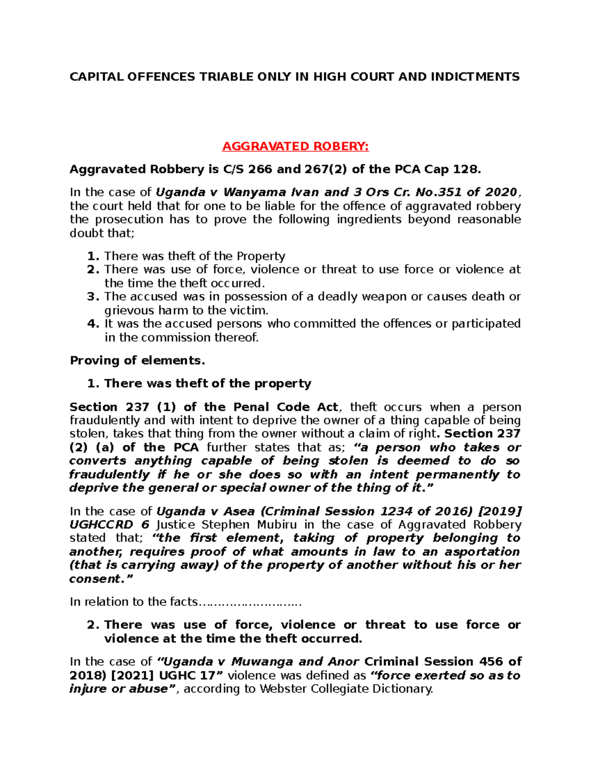 Capital Offences and Indictments: Aggravated Robbery, Murder, and Rape ...