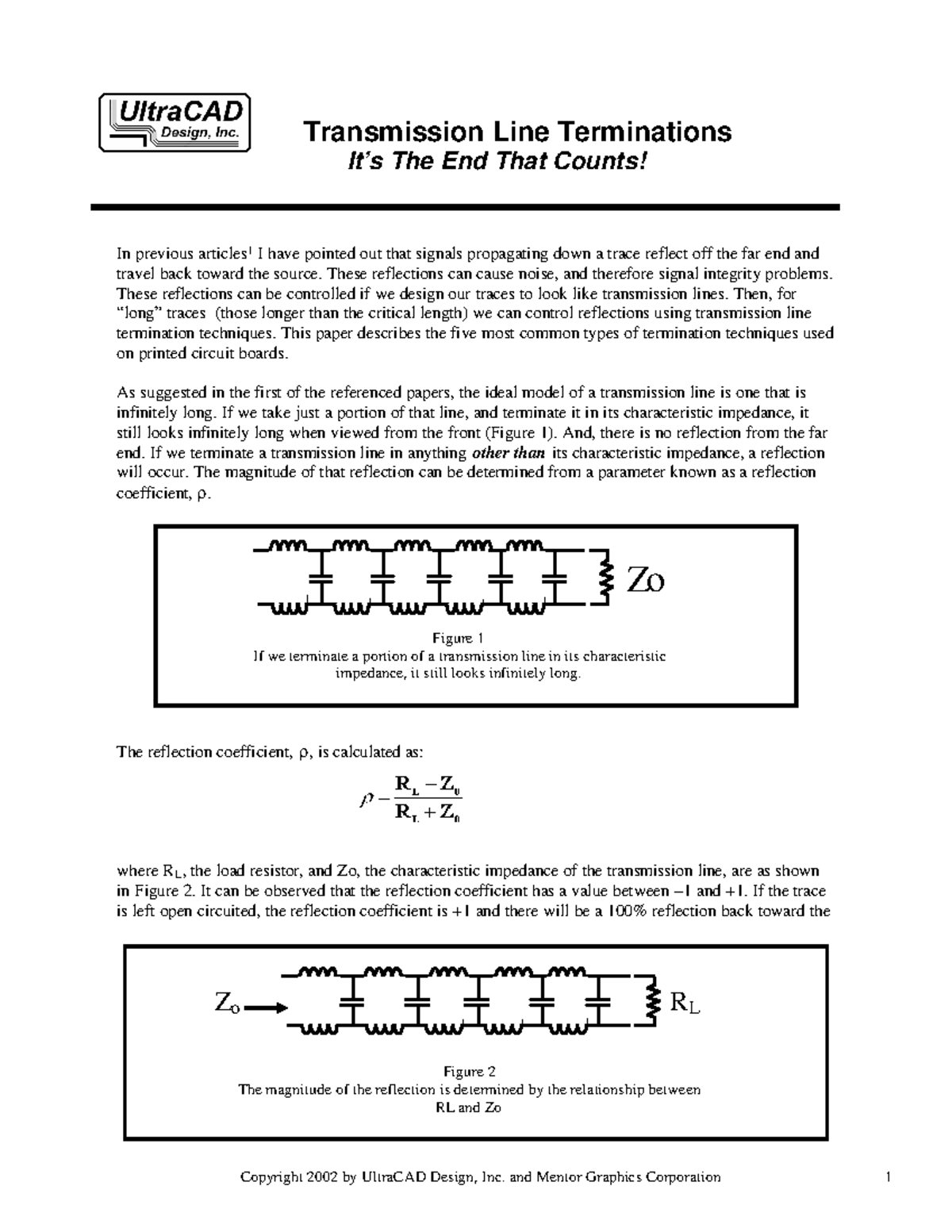 Transmission line terminations - It’s The End That Counts! 1 In ...