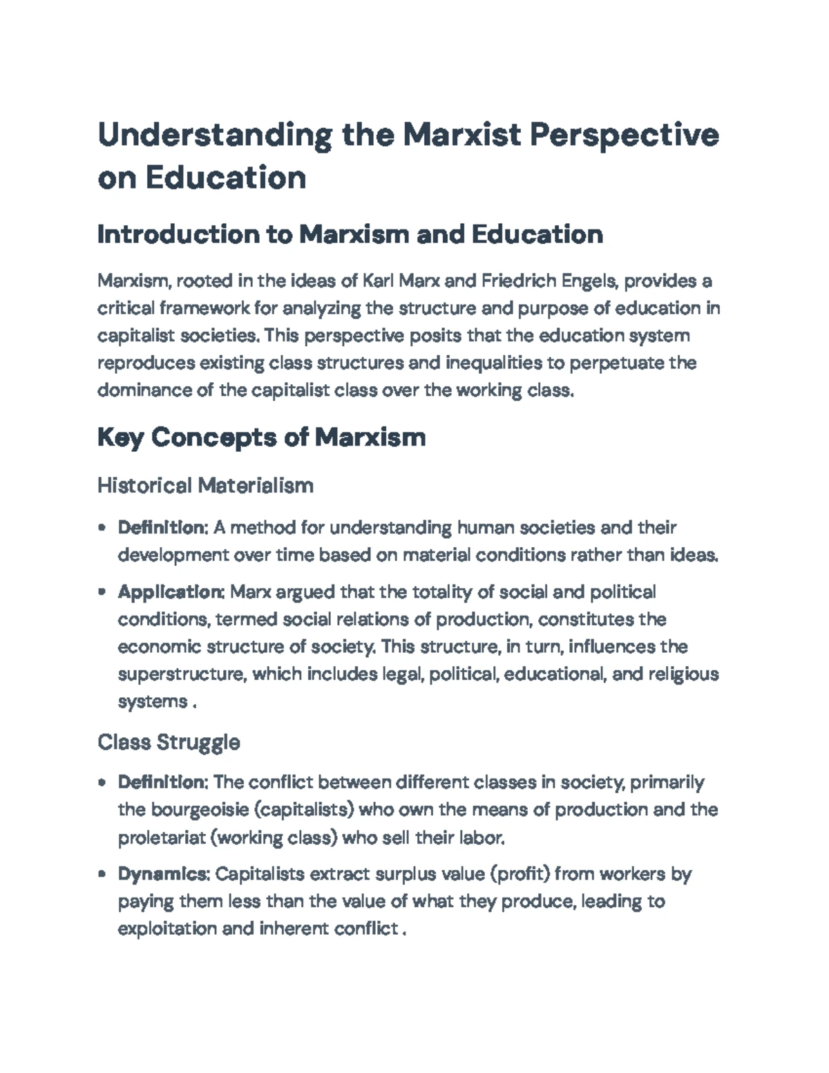 Marxism and Education: Analyzing Class Struggles and Inequalities ...