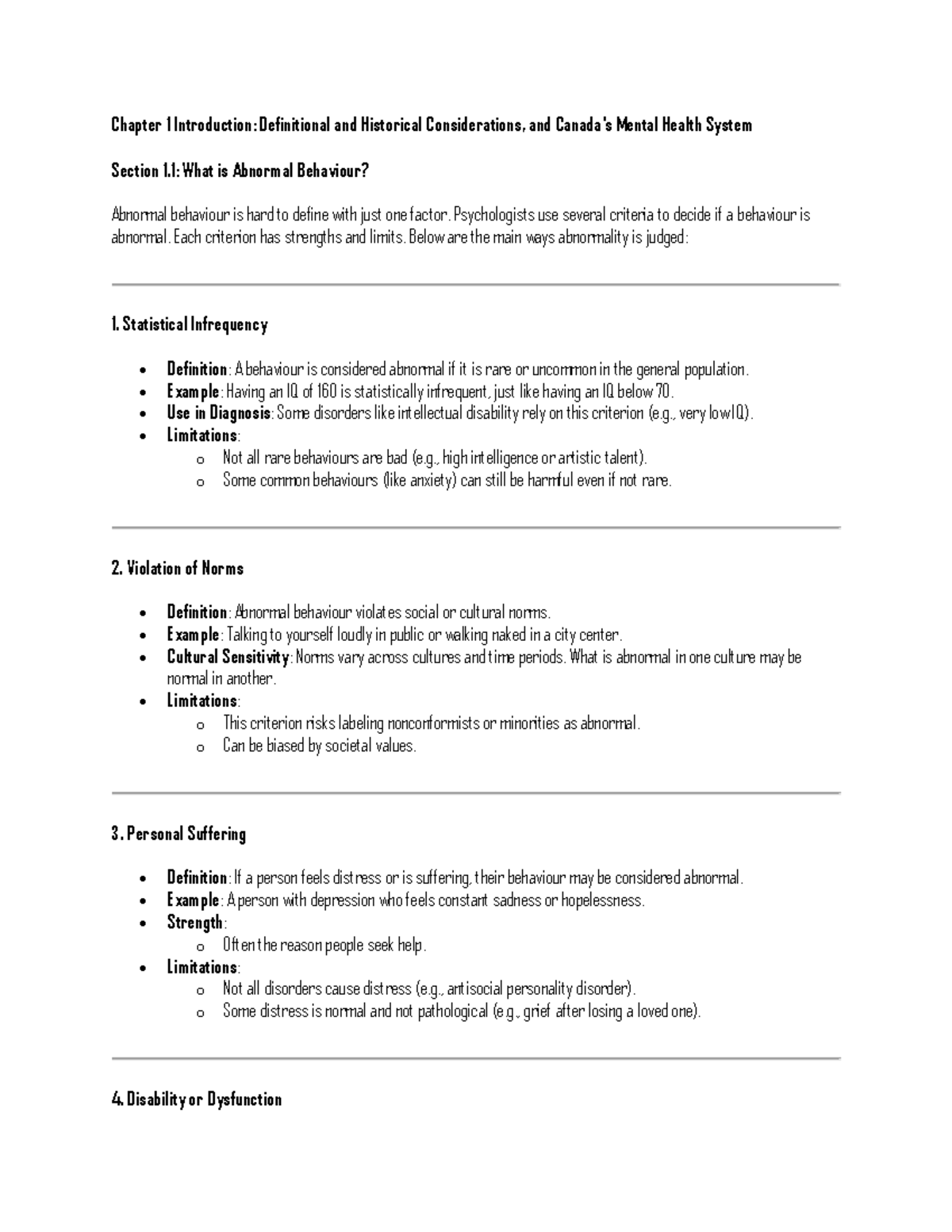 Module 1 - Chapter 1: Introduction to Abnormal Behaviour and Mental ...