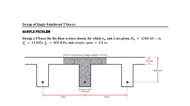 Additional Notes on Design of T Beams (ENG 101) - Studocu