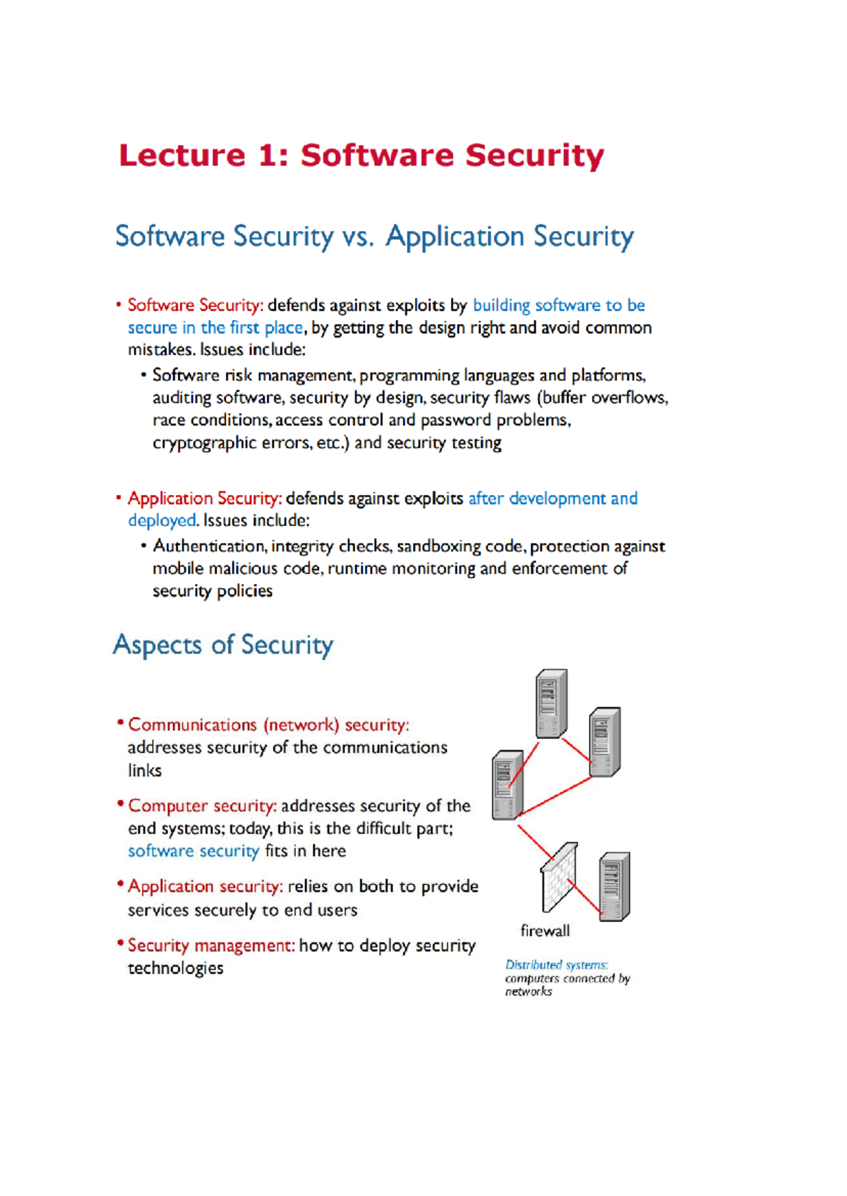 Lecture 1: Software Security - Key Concepts and Vulnerabilities - Studocu