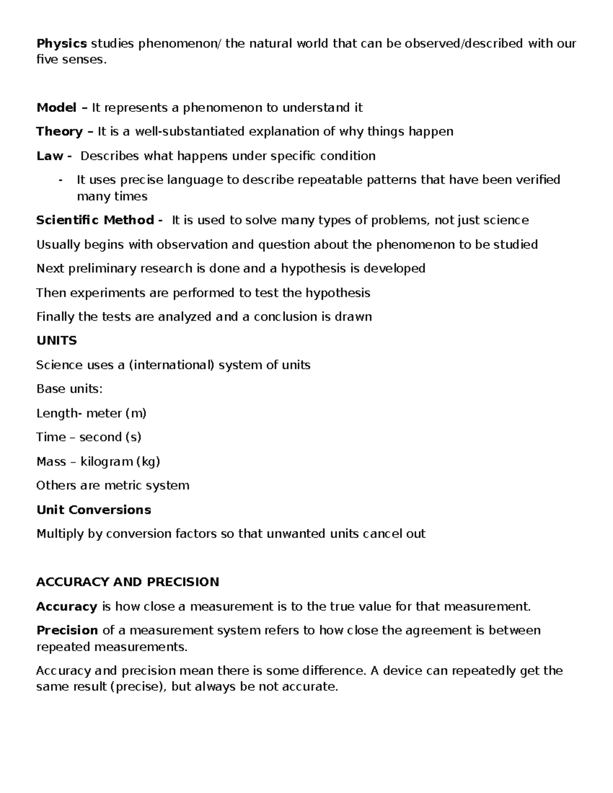 Physics 101: Comprehensive Reviewer on Key Concepts and Theories - Studocu