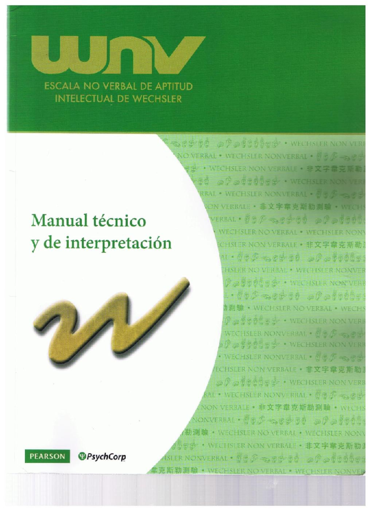 Manual Técnico de la Escala No Verbal de Wechsler (WNV) - Adaptación ...