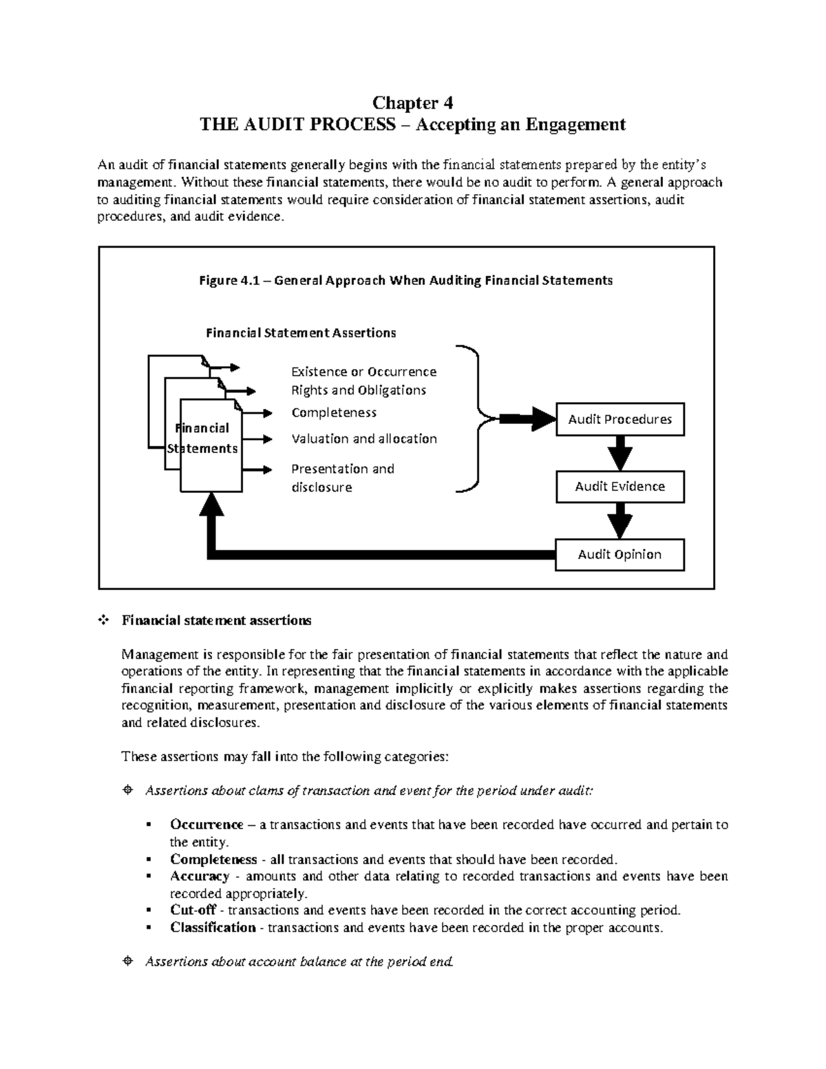 CH 4 - The Audit Process: Accepting an Engagement Lecture Notes ...
