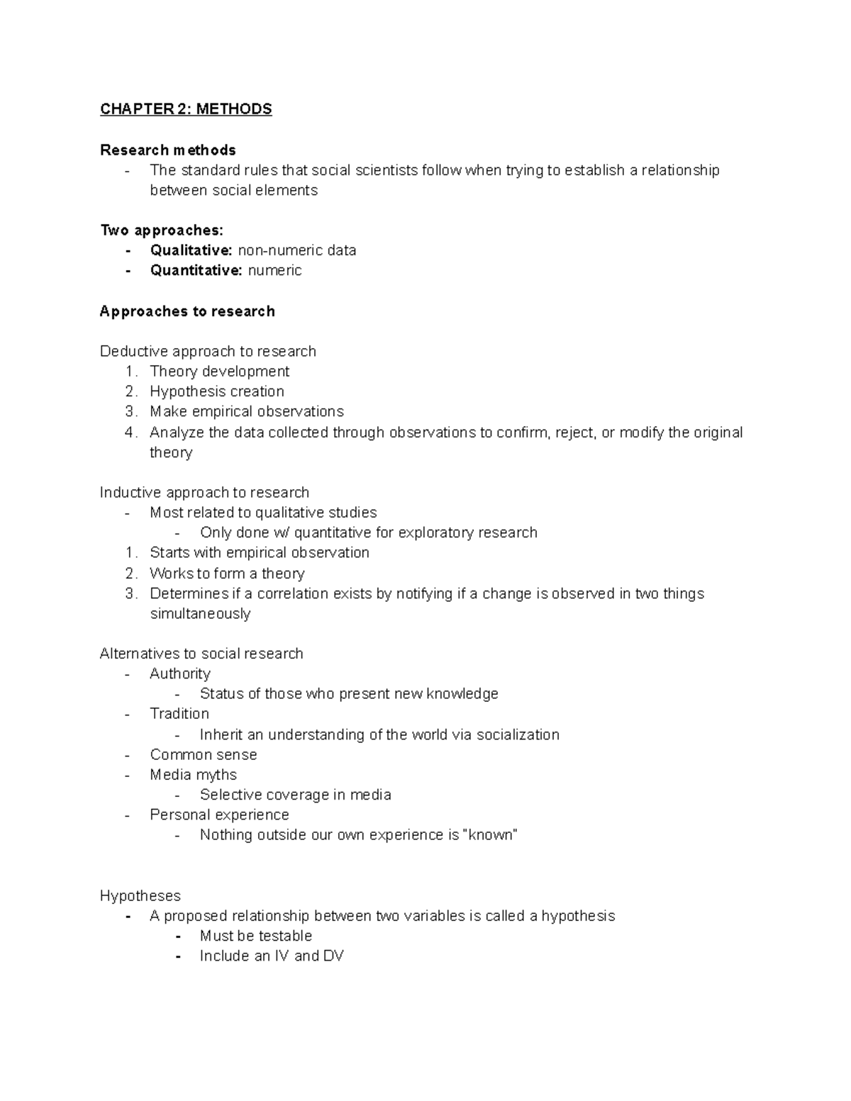 Intro to Sociology 101 Chapter 2: Research Methods Overview - Studocu