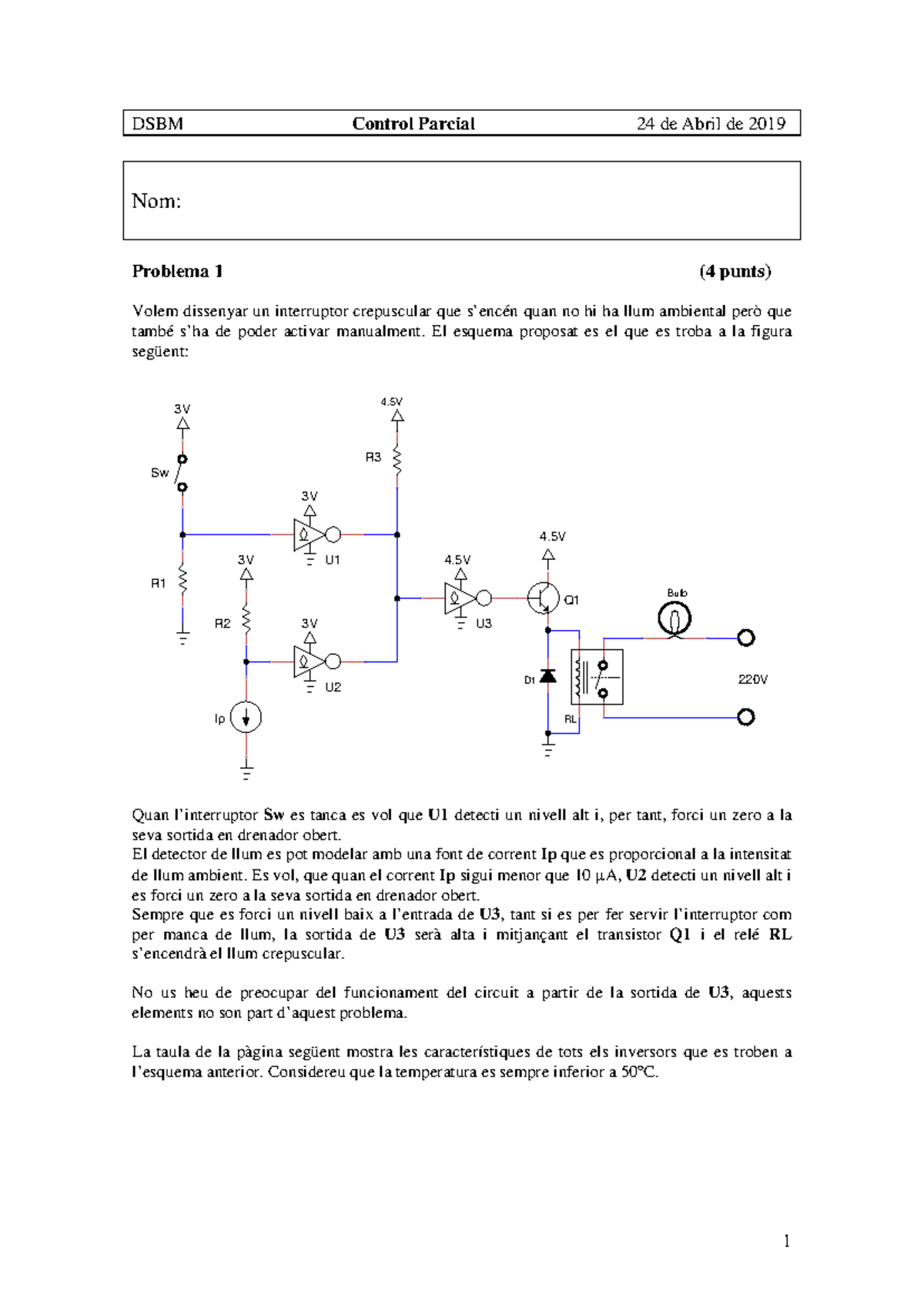 DSBM Control Parcial 2019-04-24: Solucions Completes - Studocu