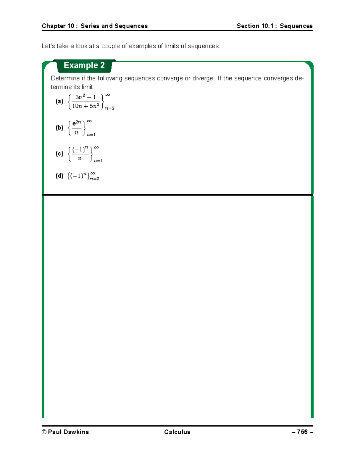 Chapter 10: Series and Sequences - Convergence and Divergence Notes ...