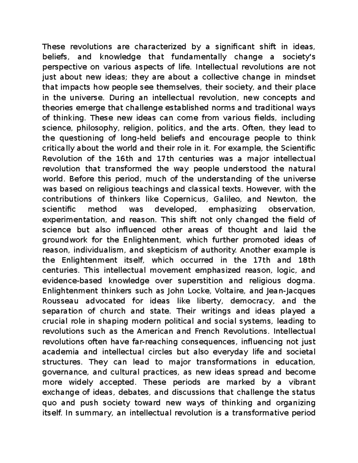 An intellectual revolution is a period in history marked by profound ...