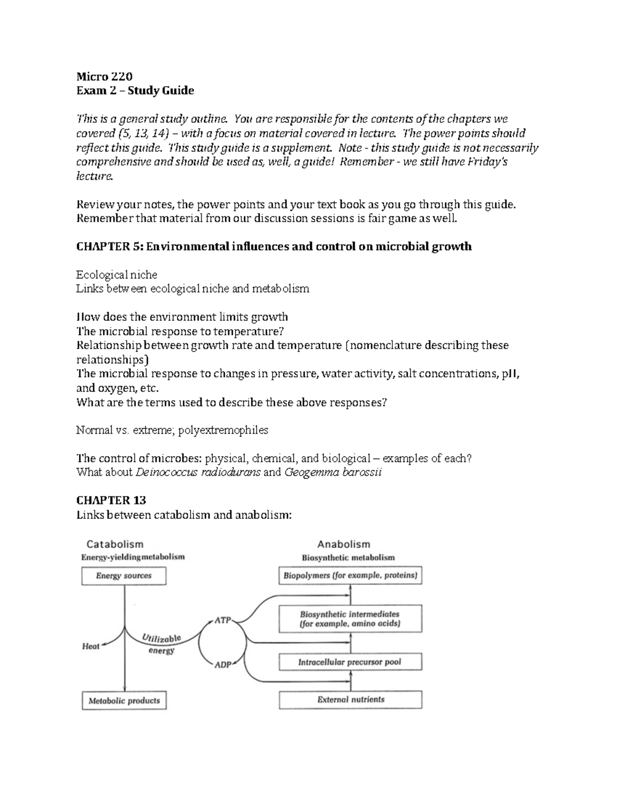 Micro 220 Exam 2 Study Guide: Key Concepts and Chapter Insights - Studocu
