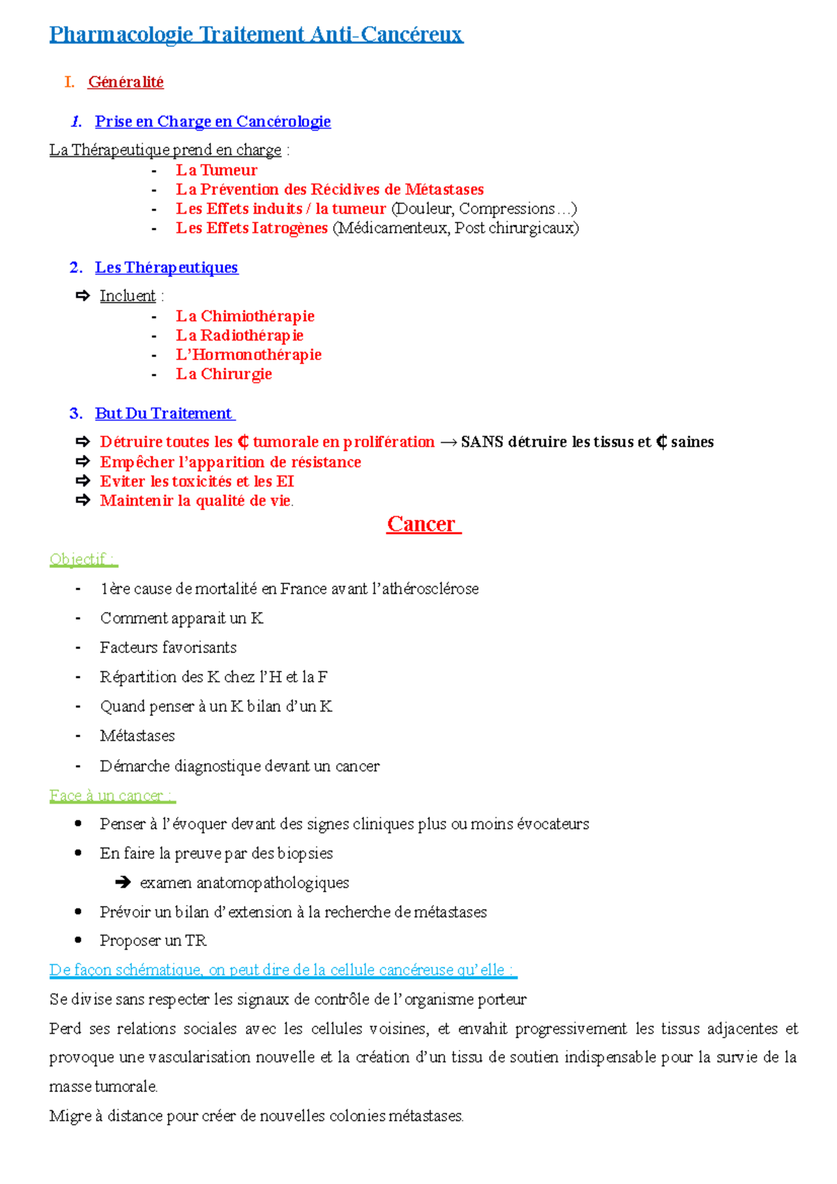 Pharmacologie et Traitement des Cancers - Anticancéreux et Métastases ...