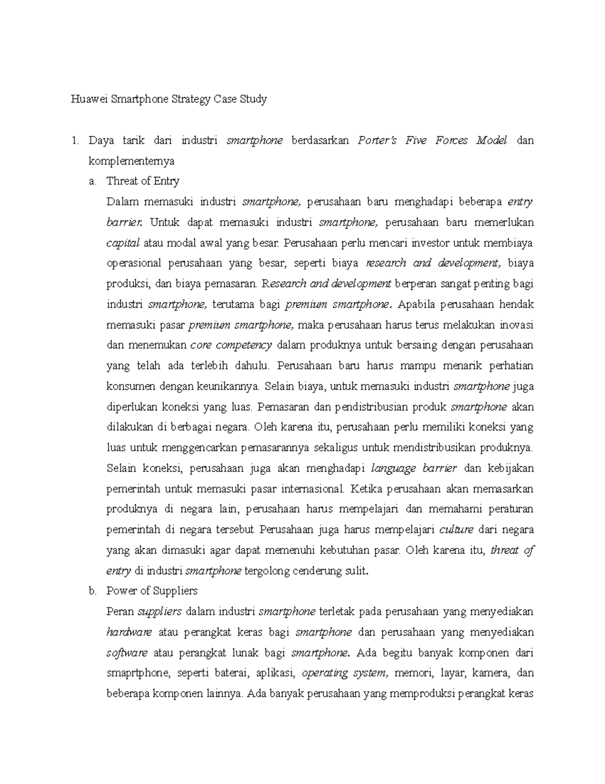 Huawei Case Study - Smartphone Strategy Analysis Assignment - Studocu