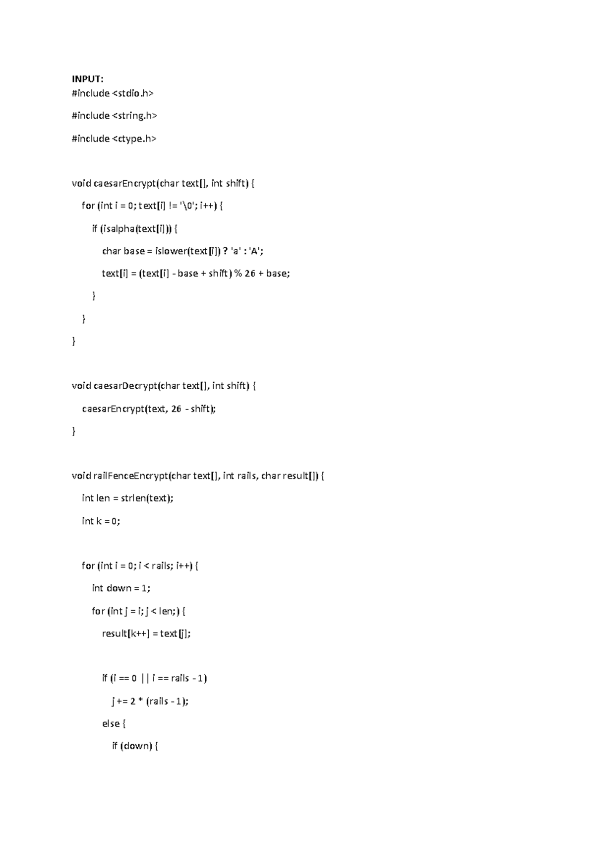 CSS Practical No 1: Caesar and Rail Fence Cipher Techniques - Studocu