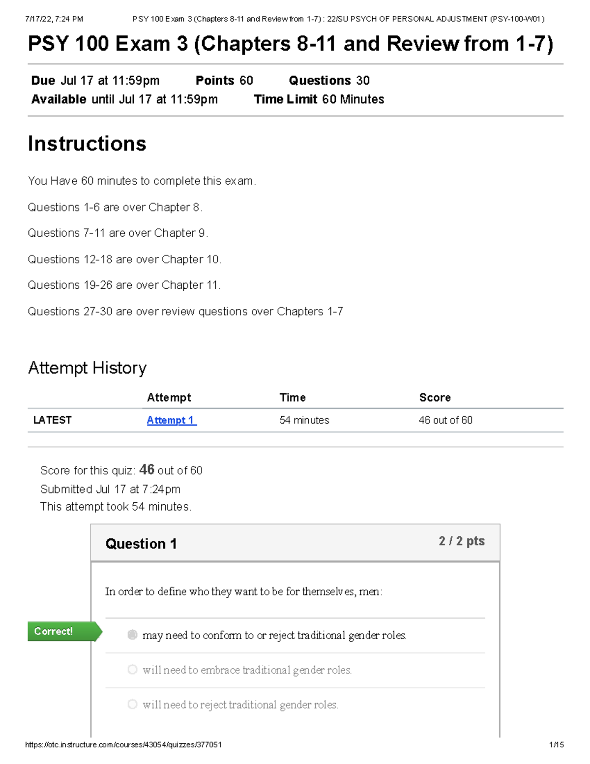 PSY 100 Exam 3 Overview (Chapters 8-11 & Review of 1-7) - Studocu