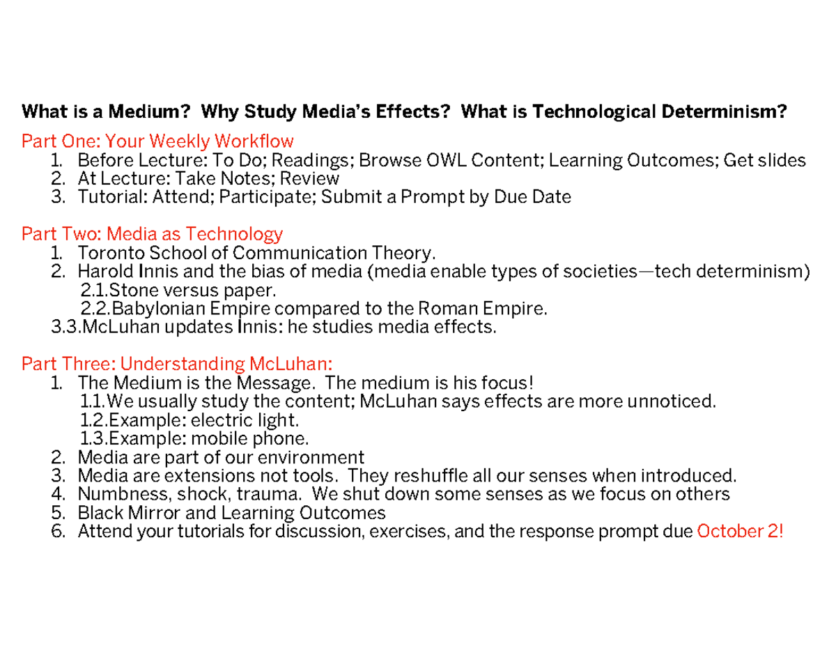 02. What is a medium - Notes - What is a Medium? Why Study Media’s ...