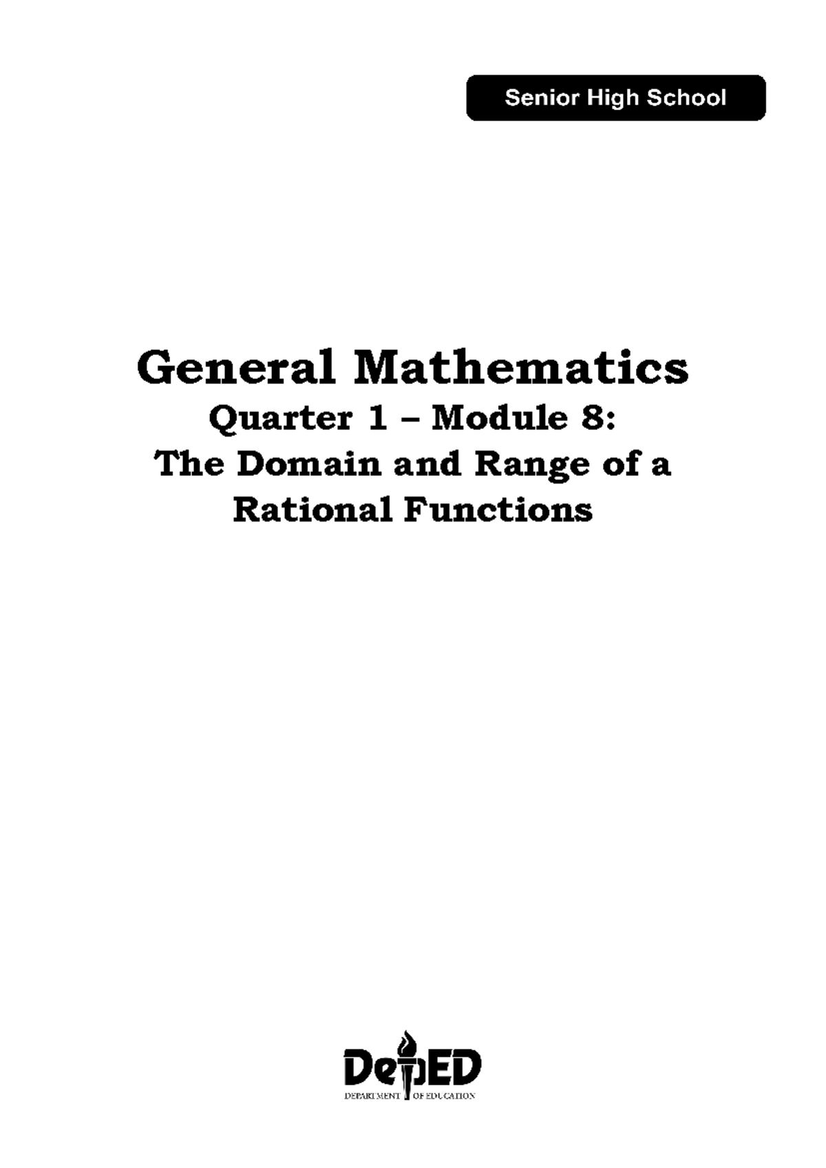GEN MATH Rational Functions SLM - General Mathematics Quarter 1 ...