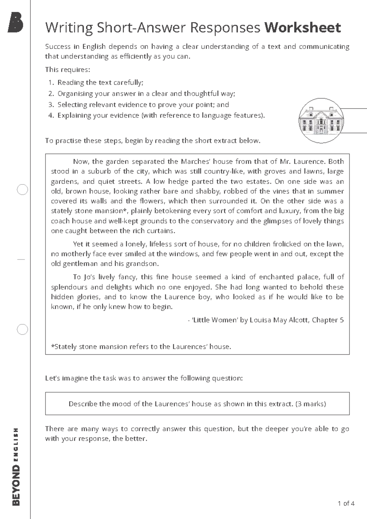 Writing Short-Answer Responses Worksheet for English Analysis - Studocu
