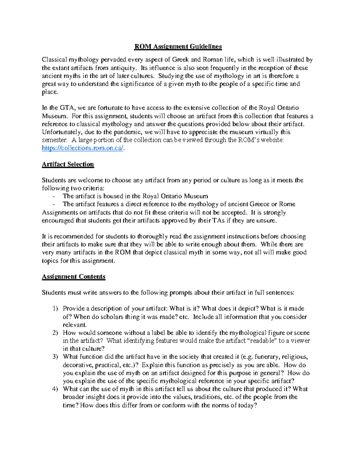 ROM Assignment Guidelines - ROM Assignment Guidelines Classical ...