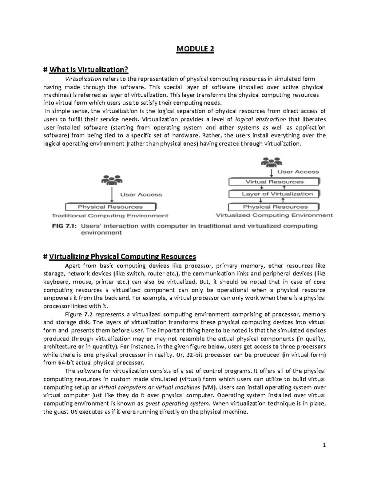 CST423 Module 2: Understanding Virtualization Concepts and Techniques ...