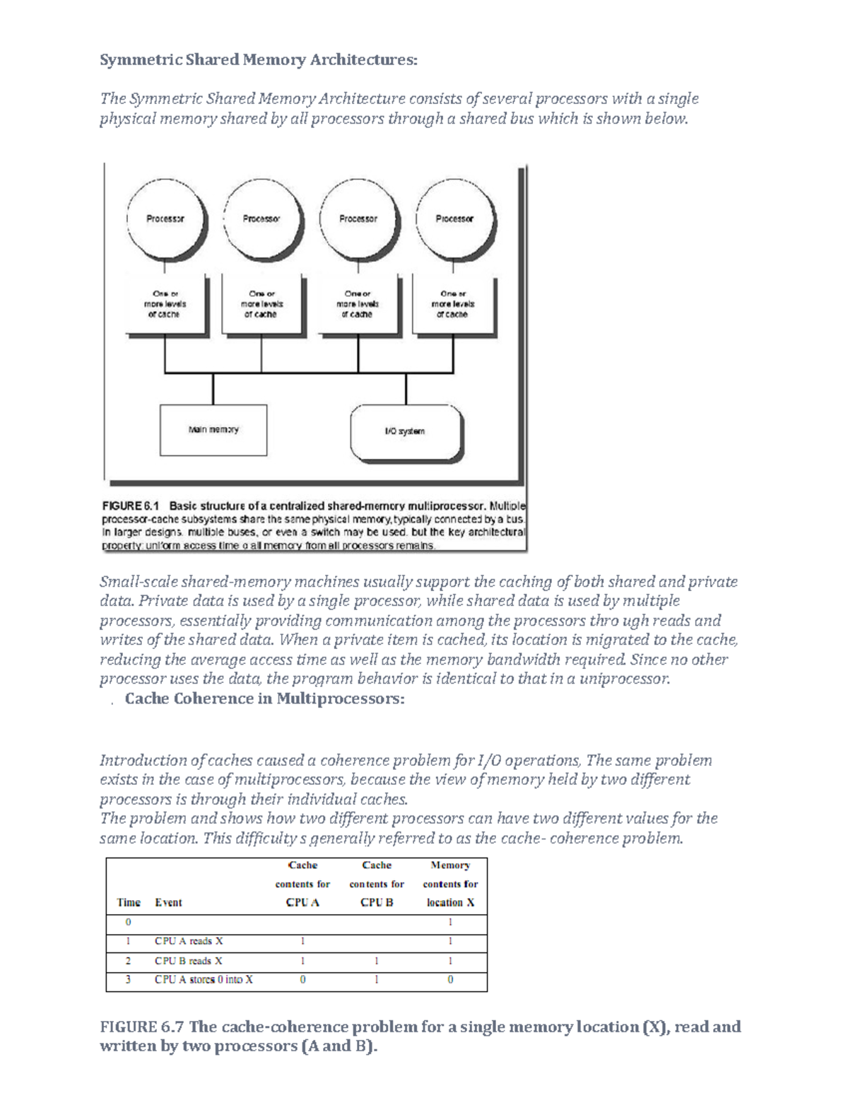 Unit-III ACA - Symmetric Shared Memory & Cache Coherence Concepts - Studocu