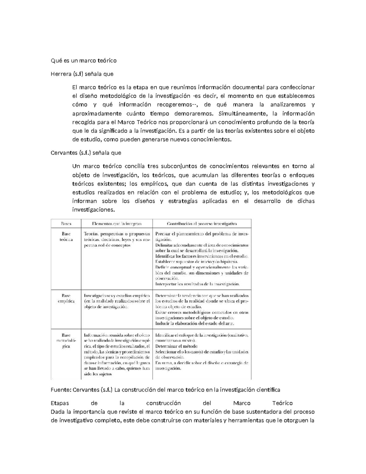 Construcción del Marco Teórico en Investigación - INFOO - Studocu
