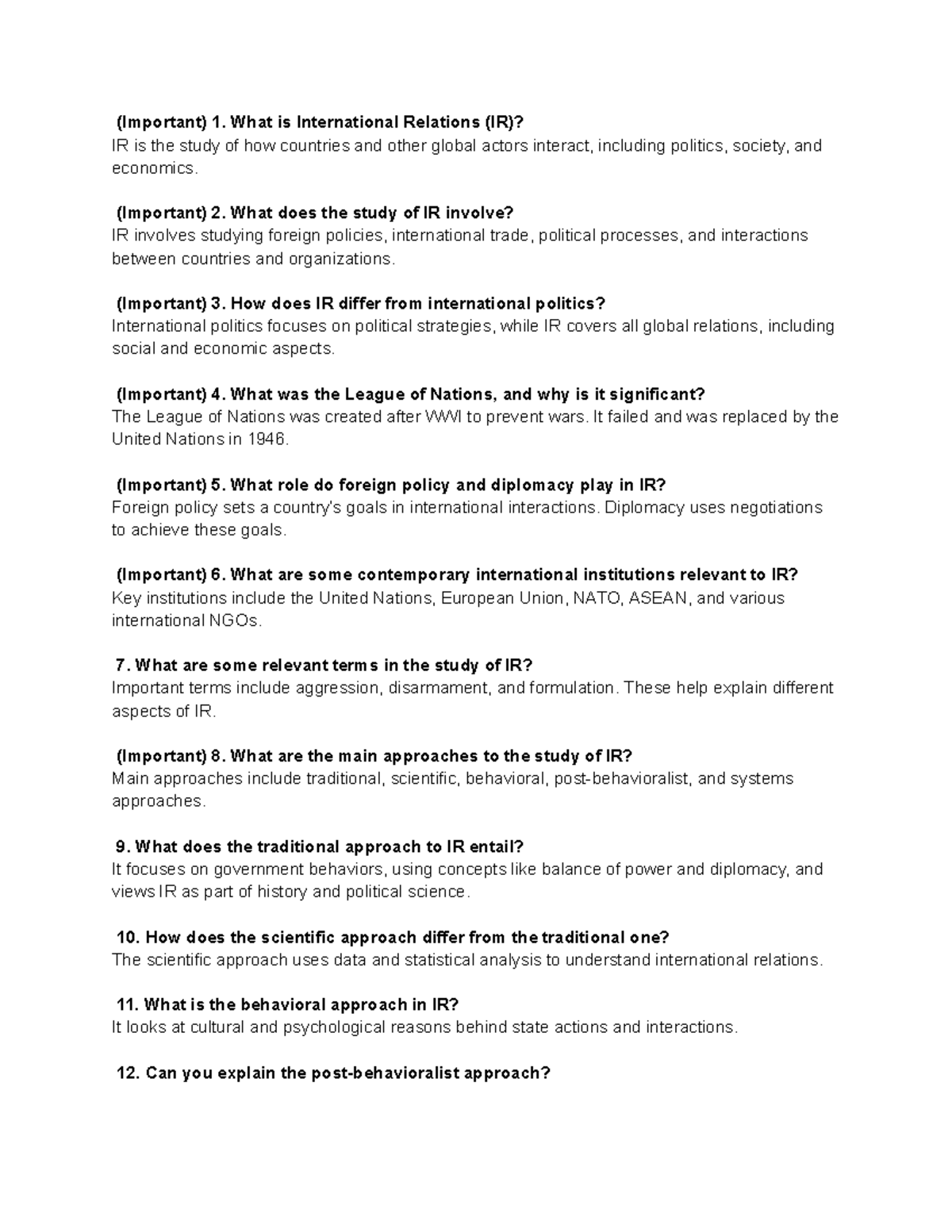 PSC201-Subjective-Midterm-Exam Study Guide on International Relations ...