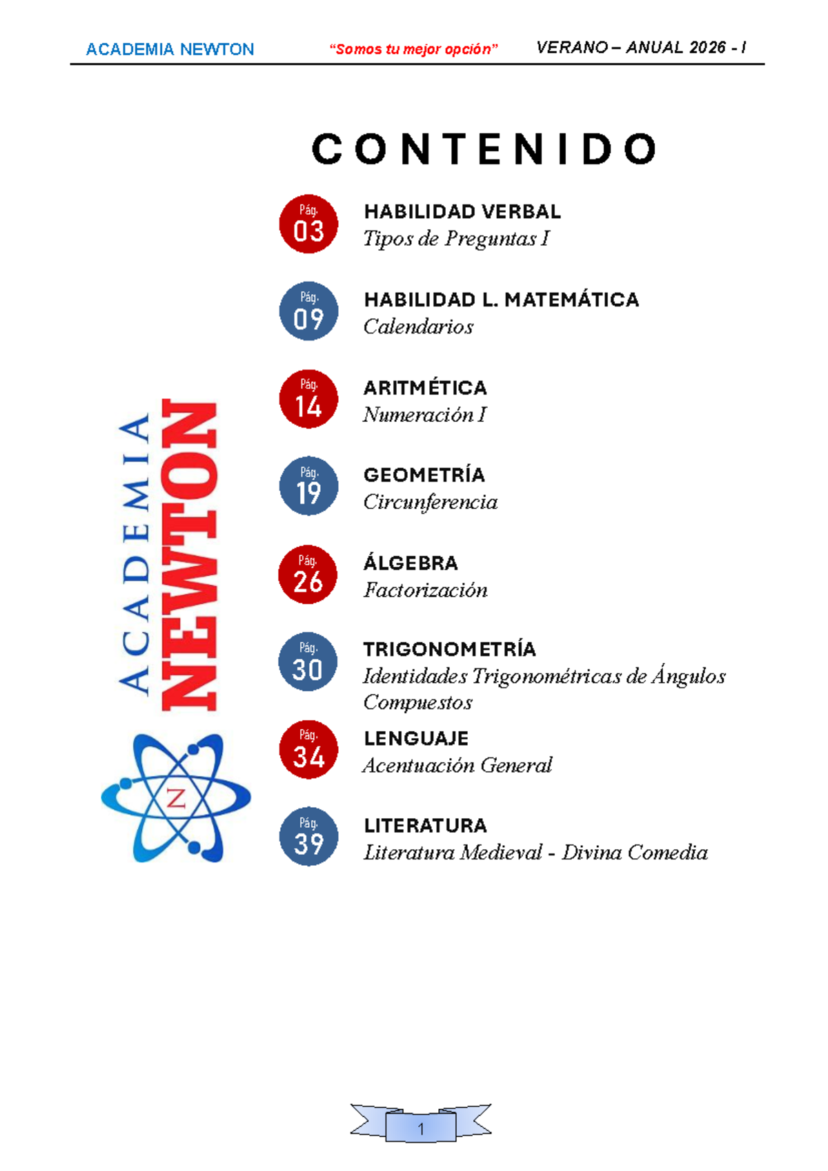 Academia Newton: Contenido y Prácticas Verano Anual 2026 - Studocu